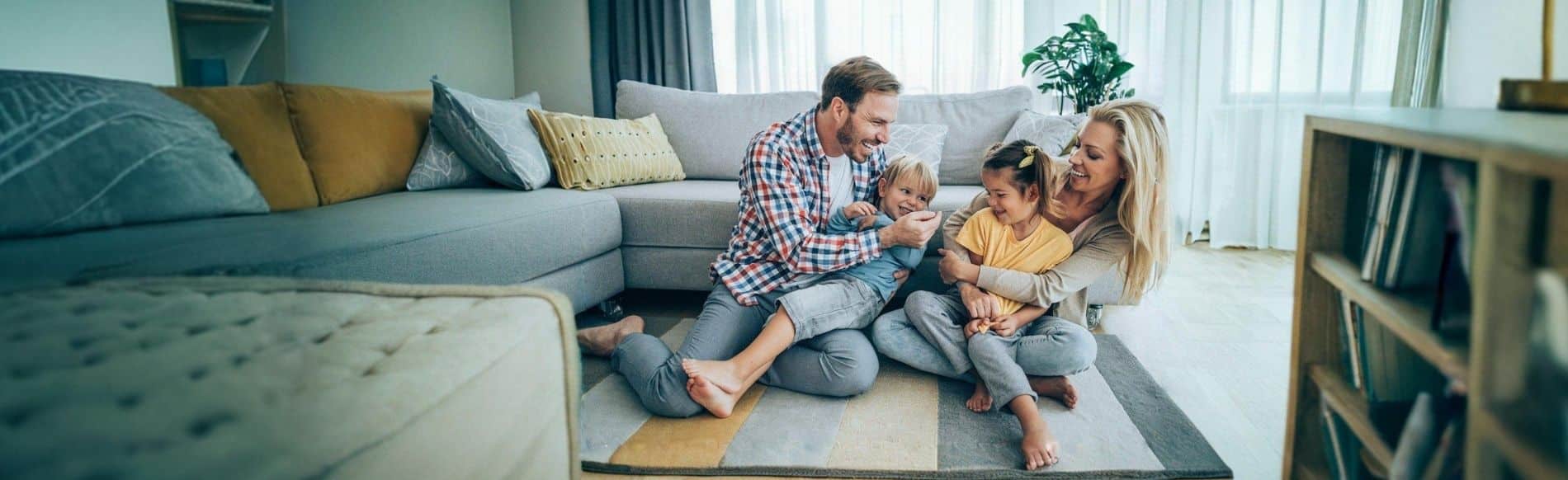 Family at home, illustrating Healthy Home radon testing services in Oregon and SW Washington