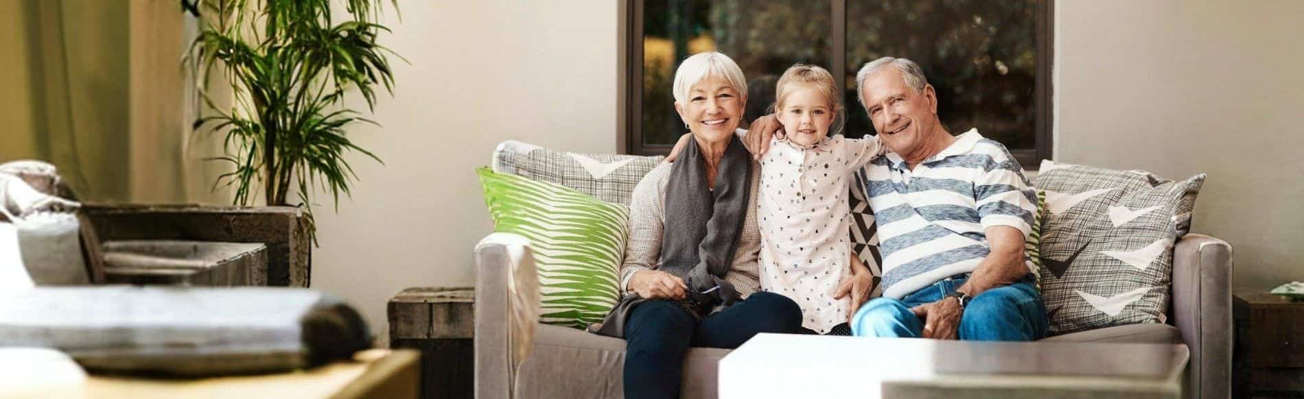 Family in an older home where asbestos-containing materials may be present
