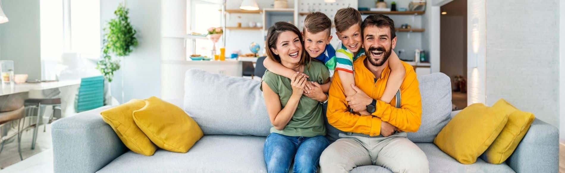 Family at home, representing Healthy Home indoor air quality testing services